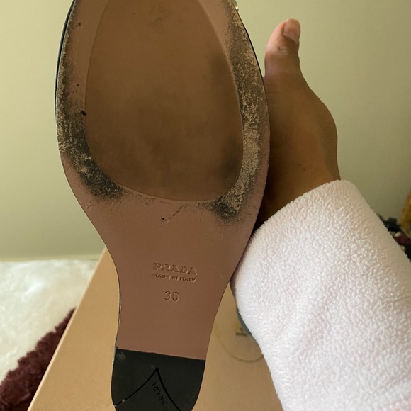 Prada stud spiked wedges Blk - Picture 7 of 7